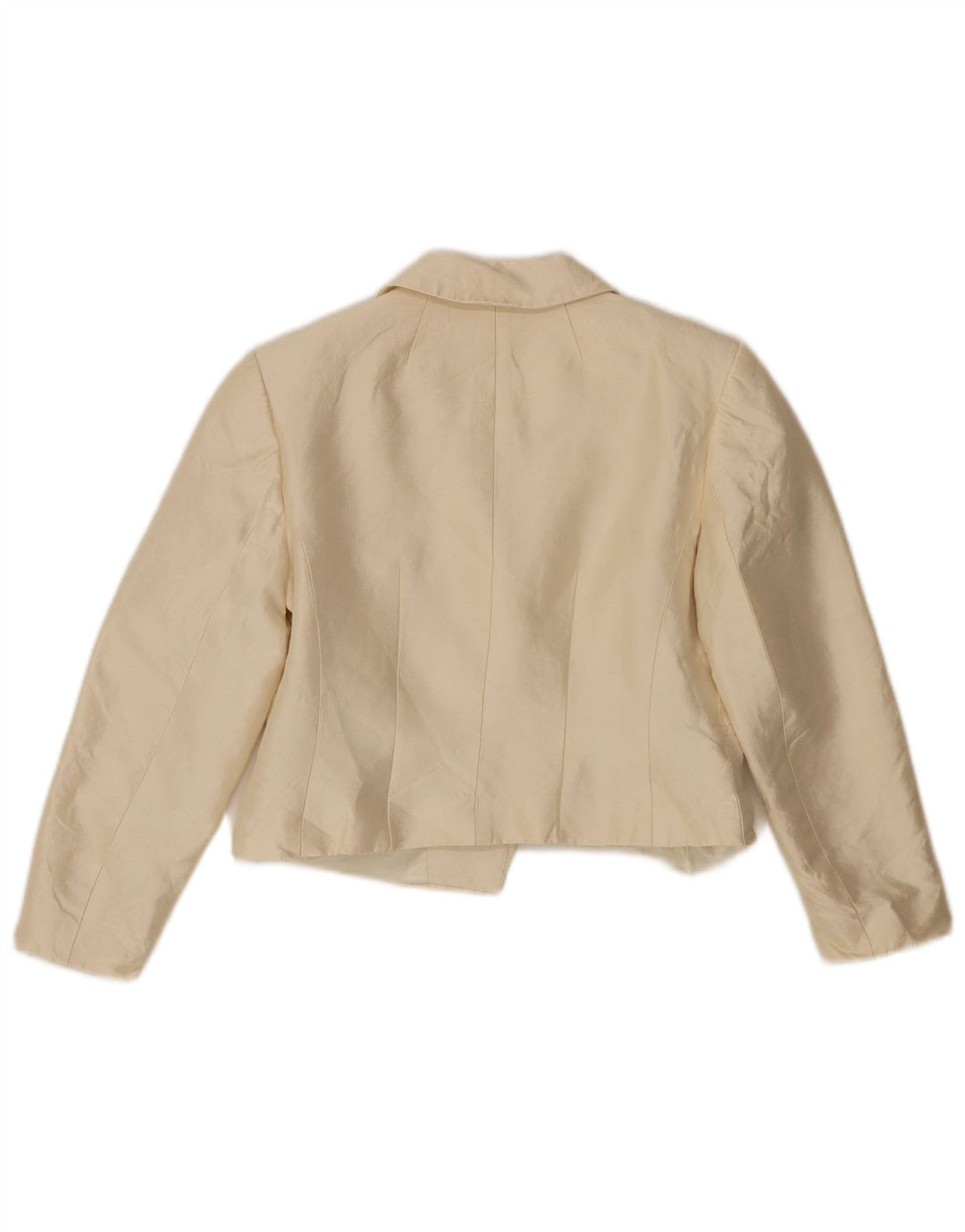 Hobbs Womens 2 Button Crop Blazer Jacket UK 10 Small Off White Wool