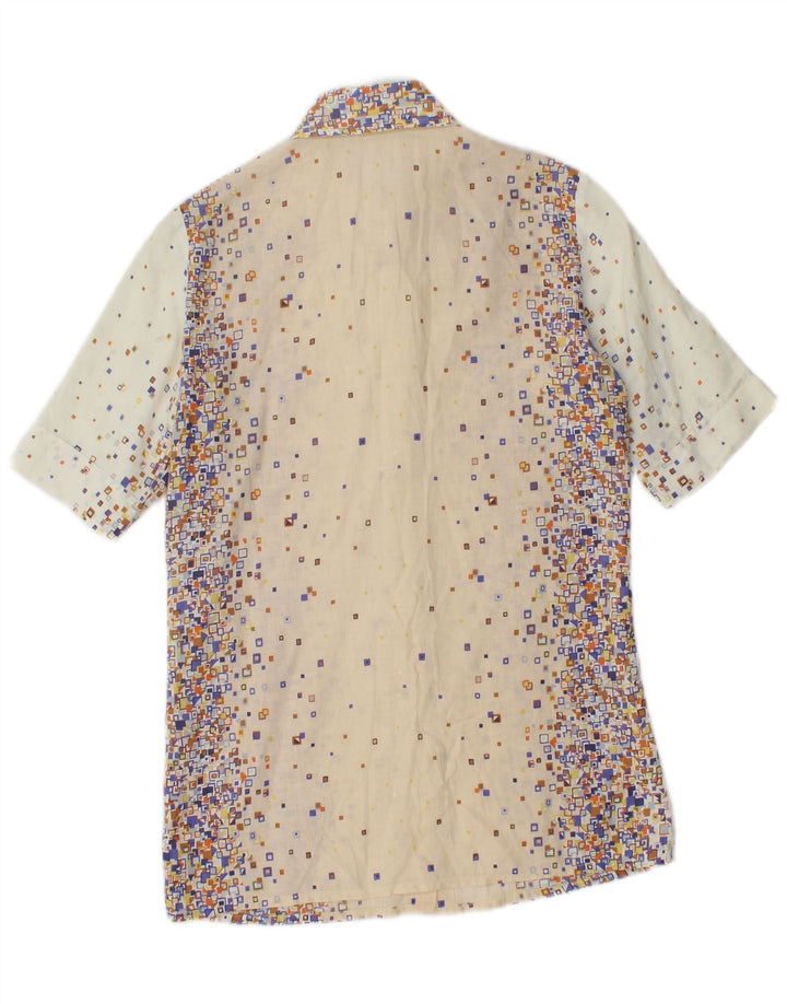 PANCALDI & B Womens 2 Piece Skirt Set UK 4 XS W24 Beige Geometric Cotton