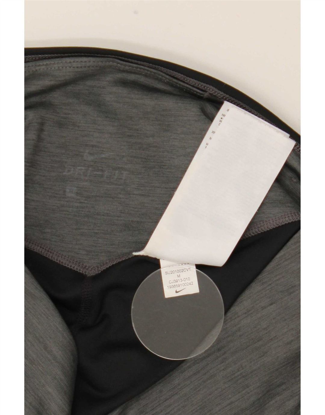 Nike Womens Dri Fit Leggings UK 12 Medium  Grey Colourblock Polyester