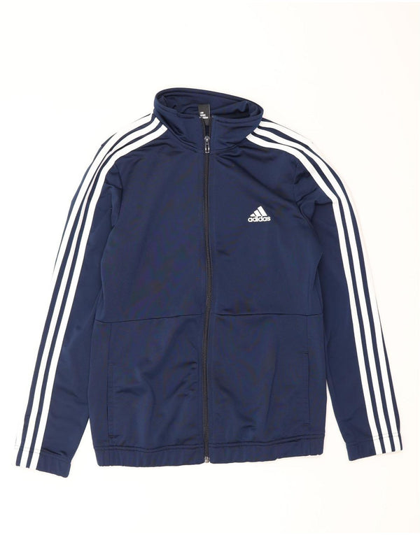 ADIDAS Womens Tracksuit Top Jacket UK 14 Medium Navy Blue