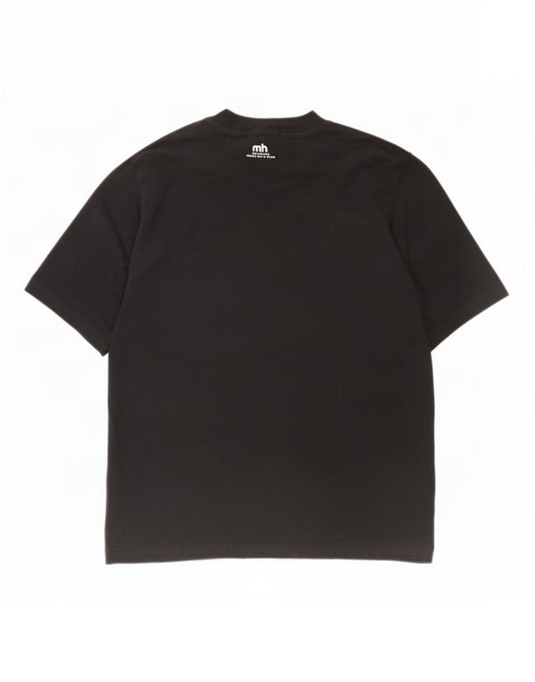 Adidas Mens Graphic T-Shirt Top Medium Black Cotton