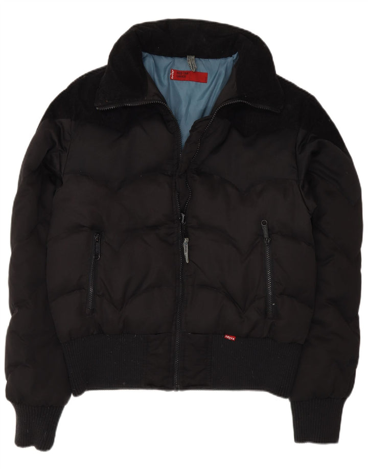 Levi's Womens Padded Bomber Jacket UK 16 Large Black Polyester