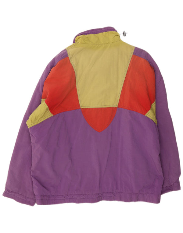 Etirel Mens Pullover Padded Jacket UK 42 XL Purple Colourblock Nylon