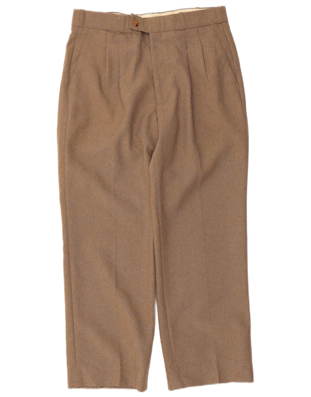 Farah Womens Straight Pegged Suit Trousers W32 L26 Beige Polyester