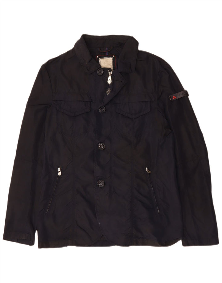 PEUTEREY Mens Utility Jacket UK 36 Small Navy Blue Polyamide