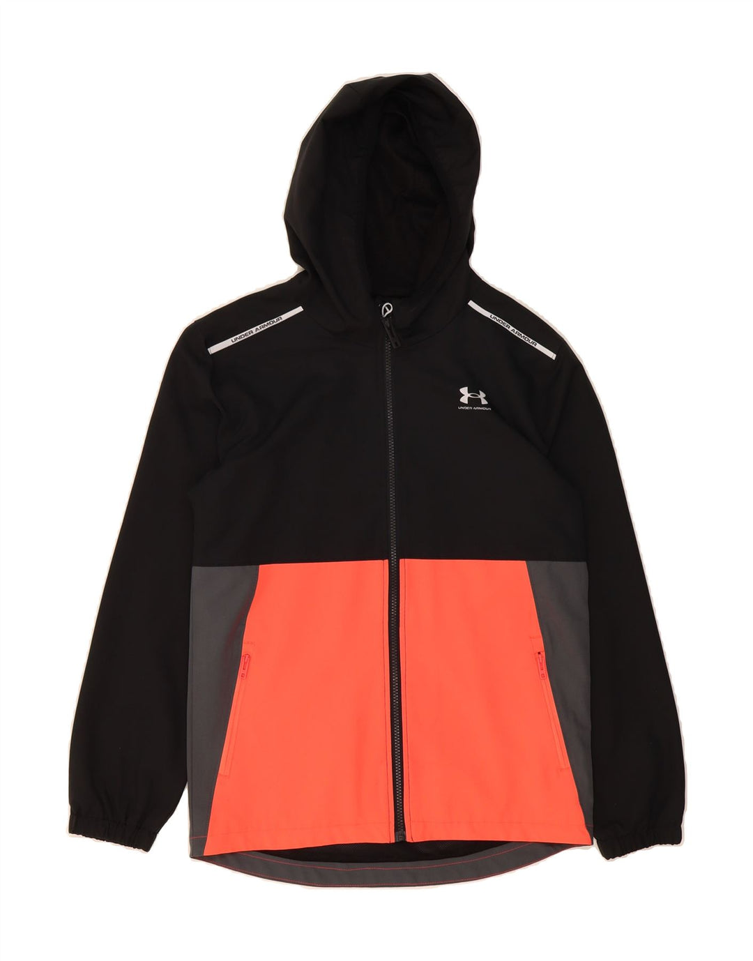 UNDER ARMOUR Boys Tracksuit Top Jacket 12-13 Years Black Colourblock Vintage Under Armour and Second-Hand Under Armour from Messina Hembry 