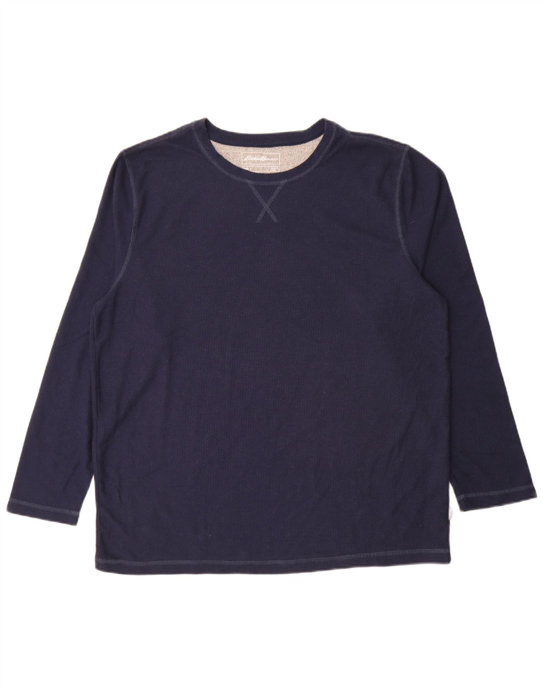 Eddie Bauer Mens Top Long Sleeve XL Navy Blue Polyester