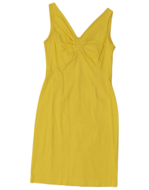 Sandro Ferrone Womens Sleeveless Sheath Dress UK 8 Small Yellow