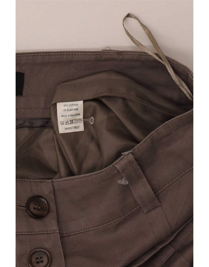 Oasis Womens Regular Midi Skirt US 10 Large W30 Brown Cotton
