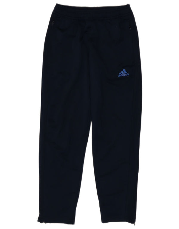 ADIDAS Boys Tracksuit Trousers 11-12 Years Navy Blue Polyester