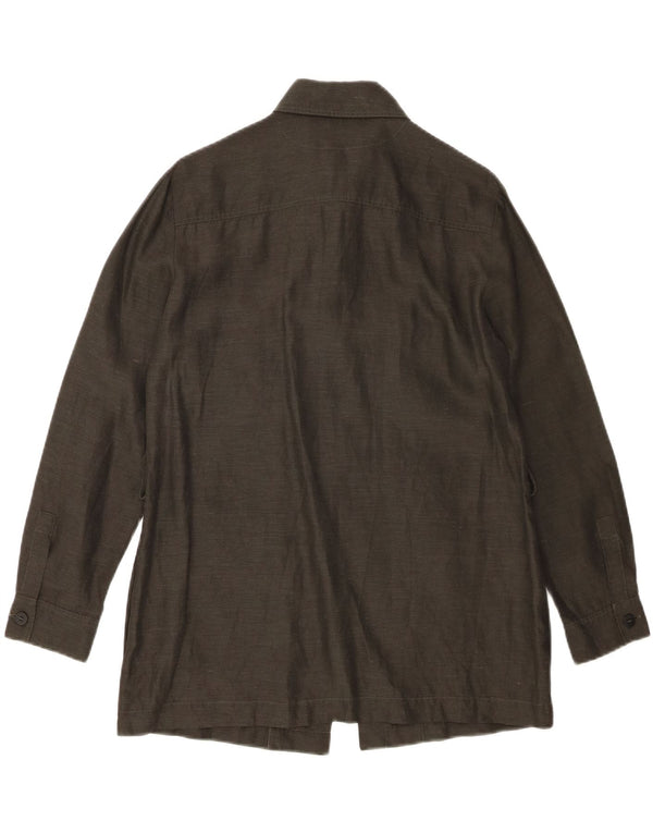 Marella Womens Shirt UK 8 Small Khaki Linen