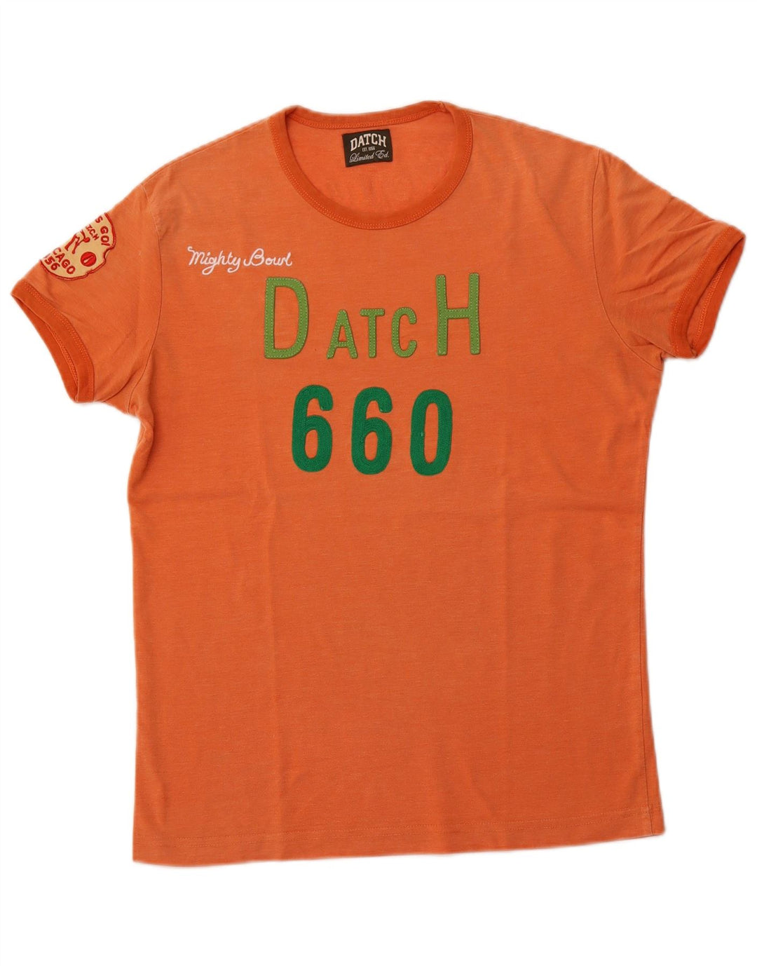DATCH Mens Graphic T-Shirt Top Medium Orange Cotton