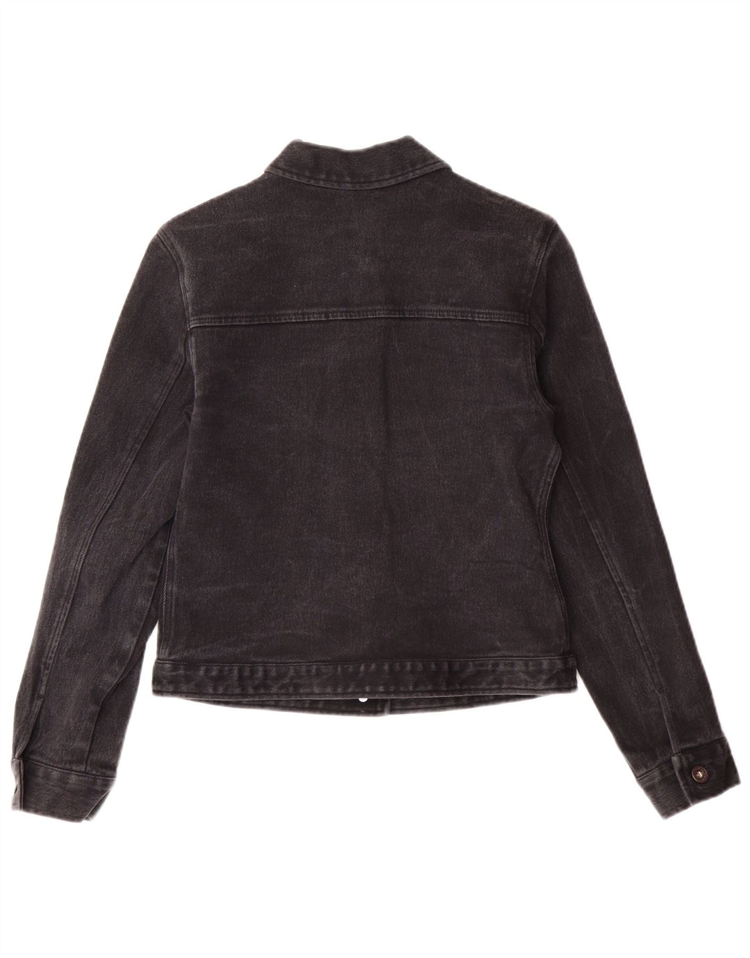 Dkny Womens Petite Denim Denim Jacket UK 6 XS Black Cotton Classic