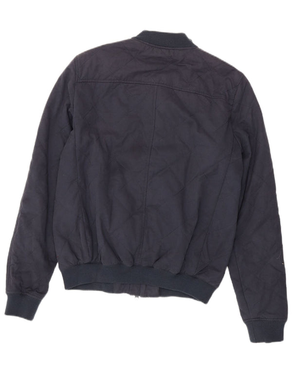 JACK WILLS Mens Bomber Jacket UK 36 Small Navy Blue Cotton