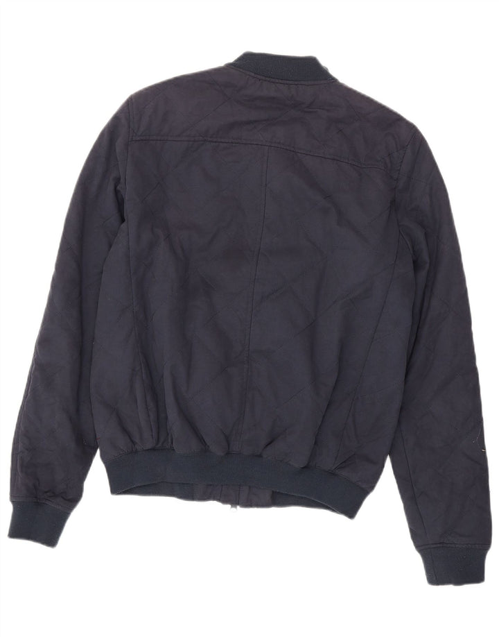 JACK WILLS Mens Bomber Jacket UK 36 Small Navy Blue Cotton