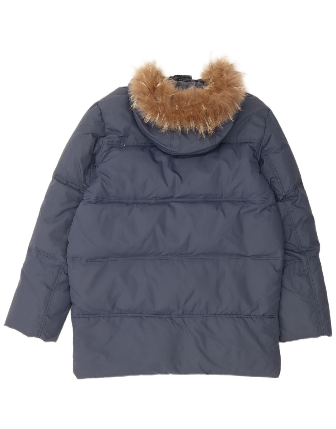 VINTAGE Mens Loose Fit Hooded Padded Coat UK 36 Small Blue Nylon