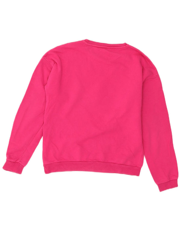 Guess Girls Graphic Sweatshirt Jumper 13-14 Years Pink Cotton