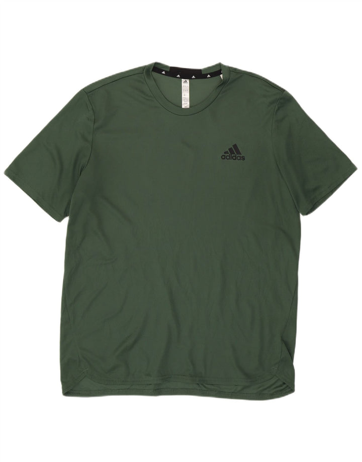 Adidas Mens Aeroready T-Shirt Top Medium Green Polyester