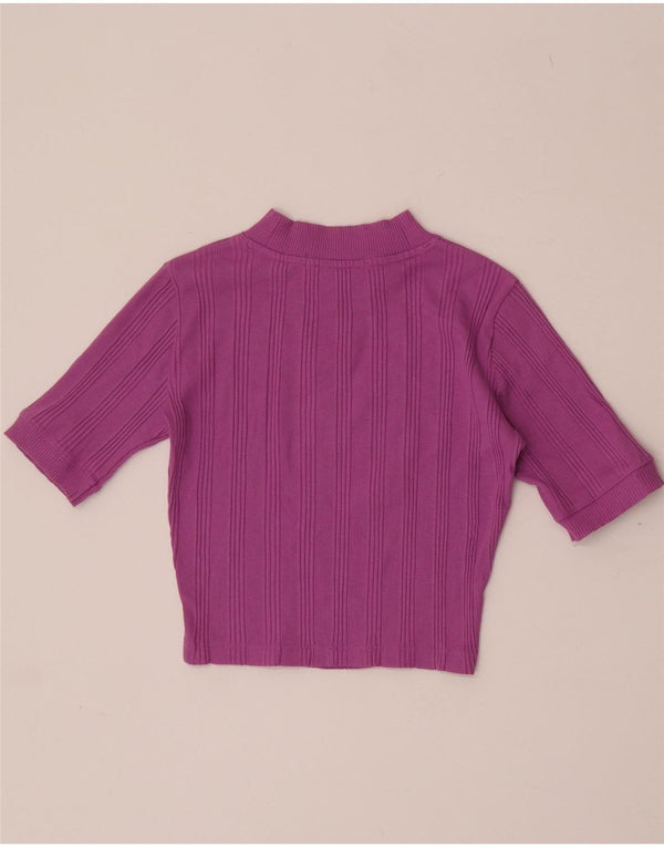 Calvin Klein Jeans Womens Crop T-Shirt Top UK 10 Small Purple