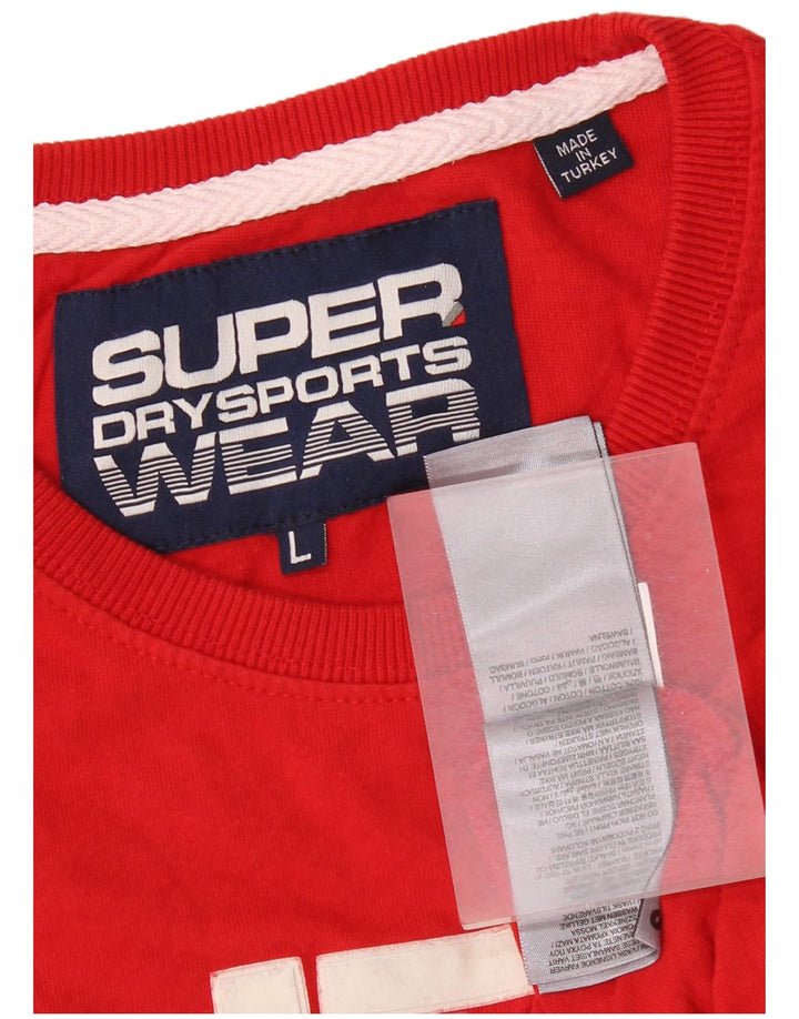 Superdry Mens Graphic T-Shirt Top Large Red Cotton