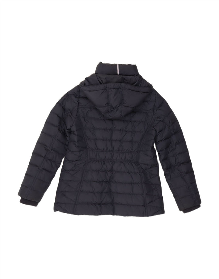 TOMMY HILFIGER Womens Hooded Padded Jacket UK 16 Large Navy Blue Polyester