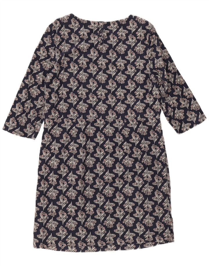 Seasalt Cornwall Womens Shift Dress UK 12 Medium Navy Blue Floral