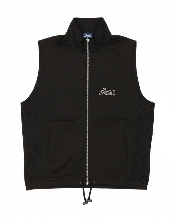 Asics Mens Graphic Sleeveless Tracksuit Top Jacket Large Black