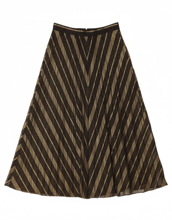 ZARA Womens A-Line Skirt Medium W28  Black Striped Polyester Vintage Zara and Second-Hand Zara from Messina Hembry 