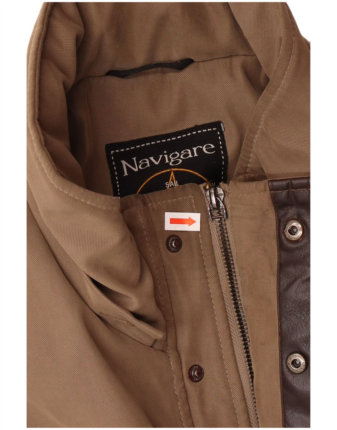 Navigare Mens Utility Jacket UK 46 3XL Brown Polyester