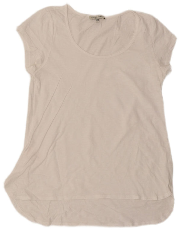 Laura Ashley Womens Tunic Top UK 14 Large White Cotton