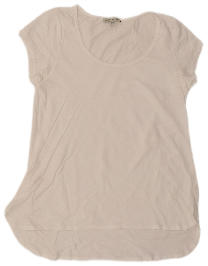 Laura Ashley Womens Tunic Top UK 14 Large White Cotton