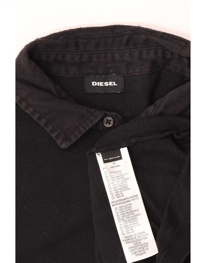Diesel Mens Polo Shirt Medium Black Cotton