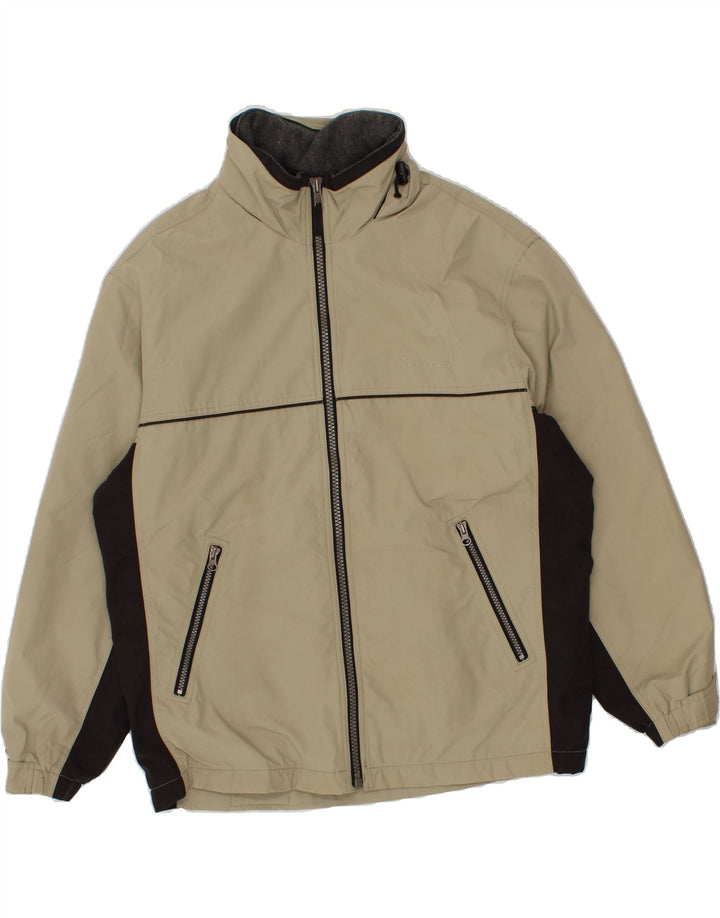 EDDIE BAUER Mens Oversized Bomber Jacket UK 36 Small Khaki Colourblock