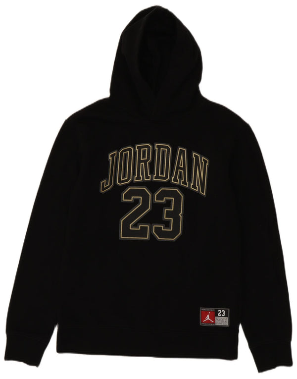 Jordan Boys Graphic Hoodie Jumper 13-14 Years XL Black Cotton