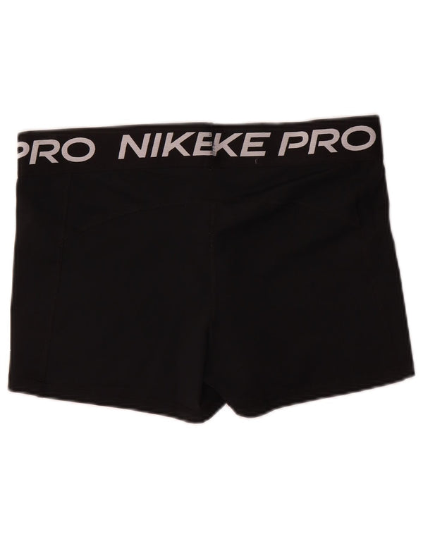 Nike Womens Dri Fit Graphic Sport Shorts UK 18 XL Black Polyester