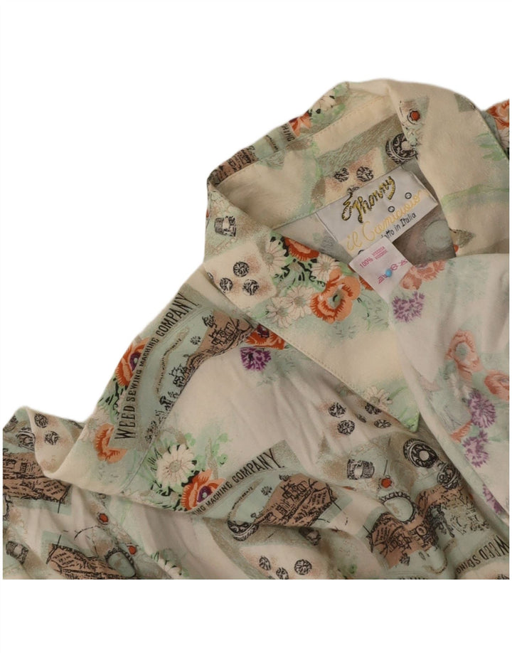 VINTAGE Mens Shirt Small Multicoloured Floral Viscose