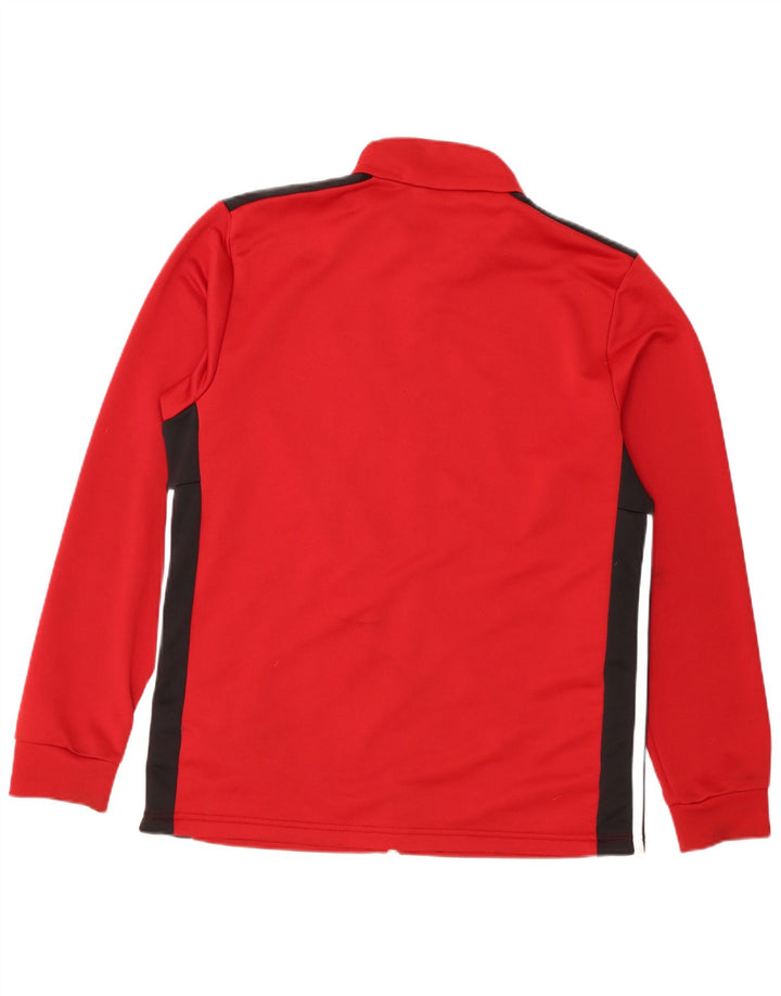 Adidas Mens Tracksuit Top Jacket Large Red Colourblock Polyester