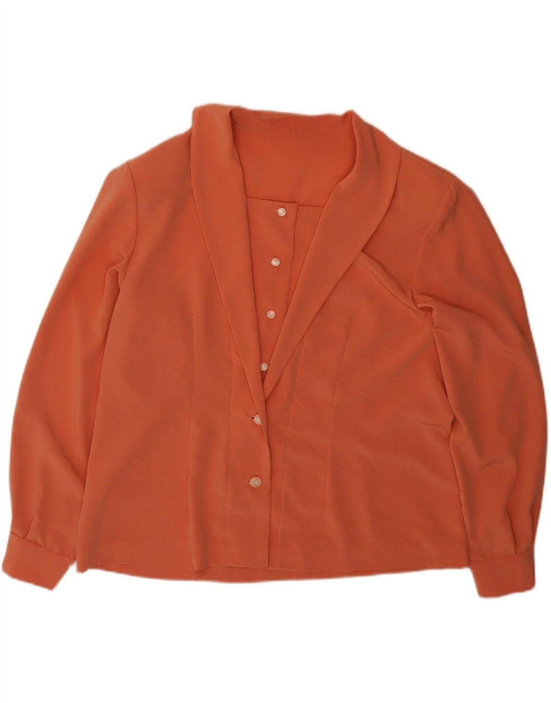 VINTAGE Womens Shirt Blouse UK 14 Medium Orange
