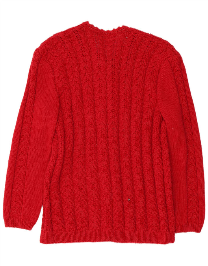 Vintage Womens Cardigan Sweater UK 14 Medium Red