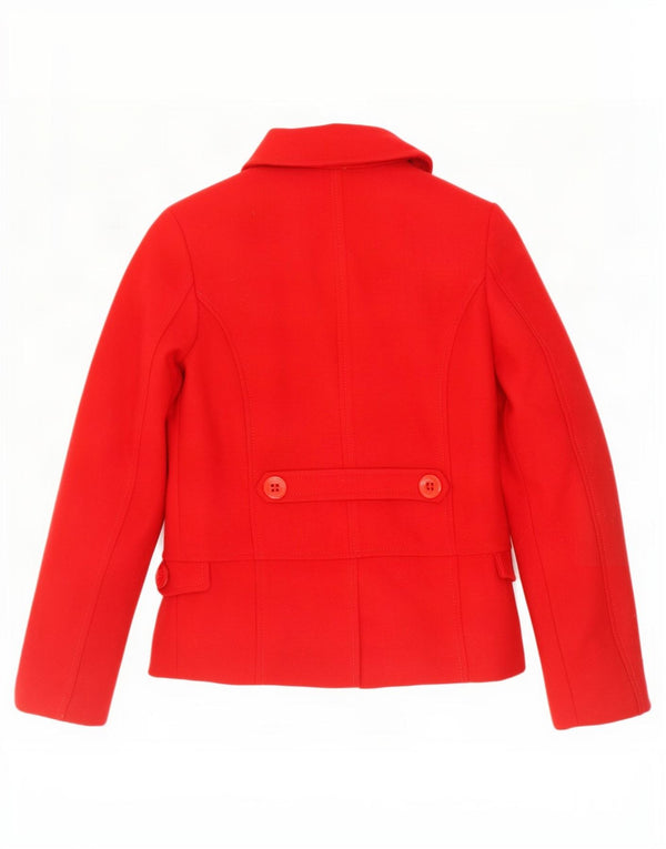 Benetton Girls Pea Coat 11-12 Years 2XL Red Wool