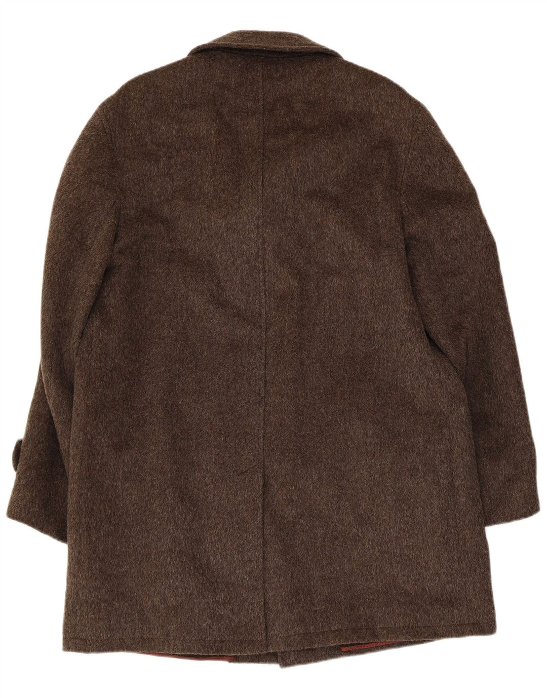 Esquire Mens Overcoat IT 48 Medium Brown Flecked Wool