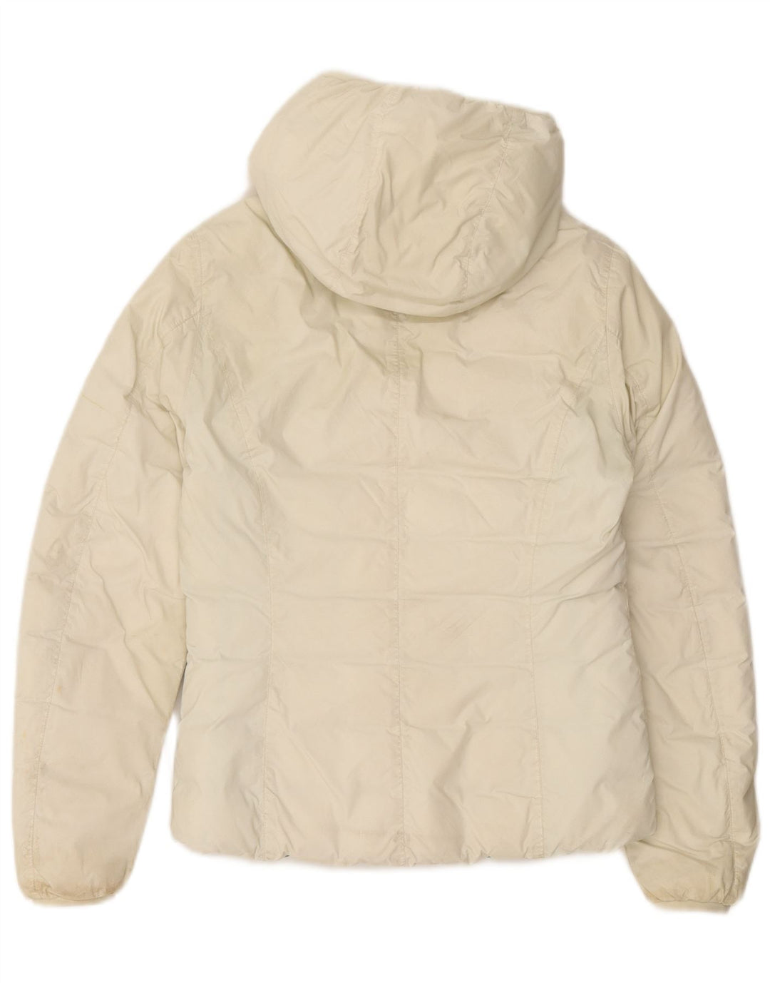 K-Way Girls Hooded Reversible Padded Jacket 11-12 Years Off White Polyamide