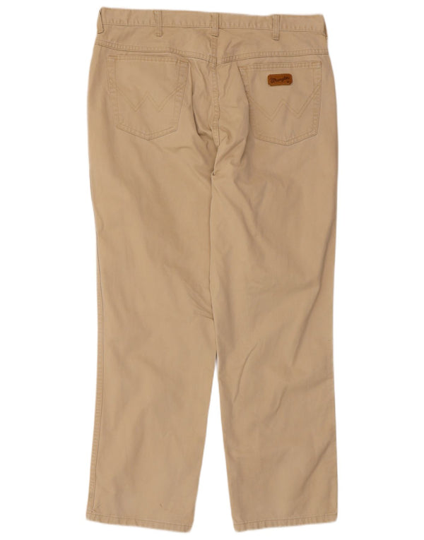 Wrangler Mens Straight Casual Trousers W30 L30 Beige Cotton
