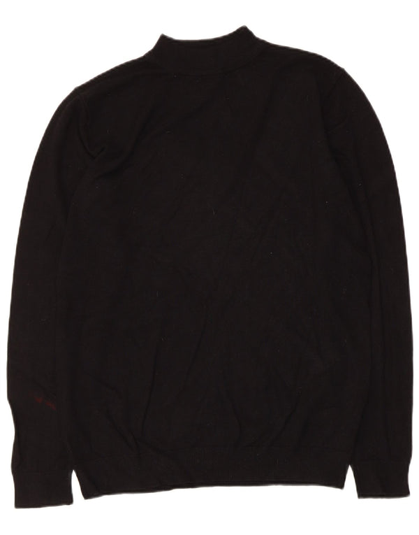 Zara Mens Turtle Neck Jumper Sweater Small Black Viscose
