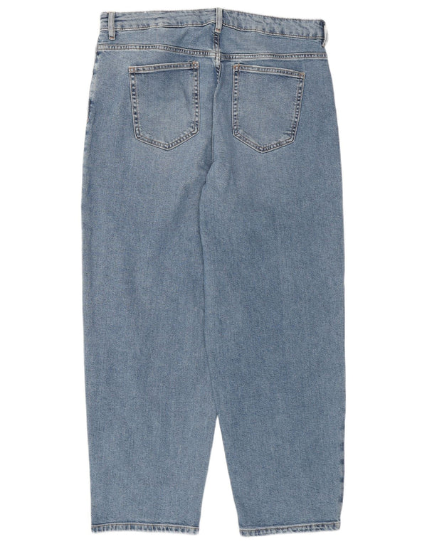 MARKS & SPENCER Womens Barrel High Waist Jeans UK 16 Large W34 L28 Blue