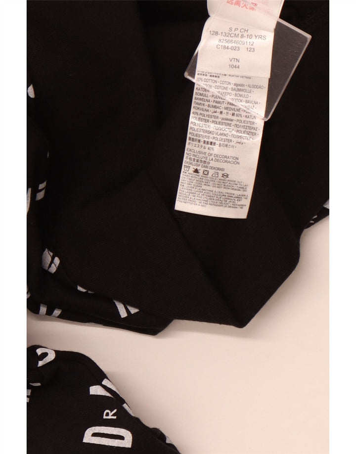 JORDAN Boys Graphic Hoodie Jumper 8-9 Years Small  Black Cotton