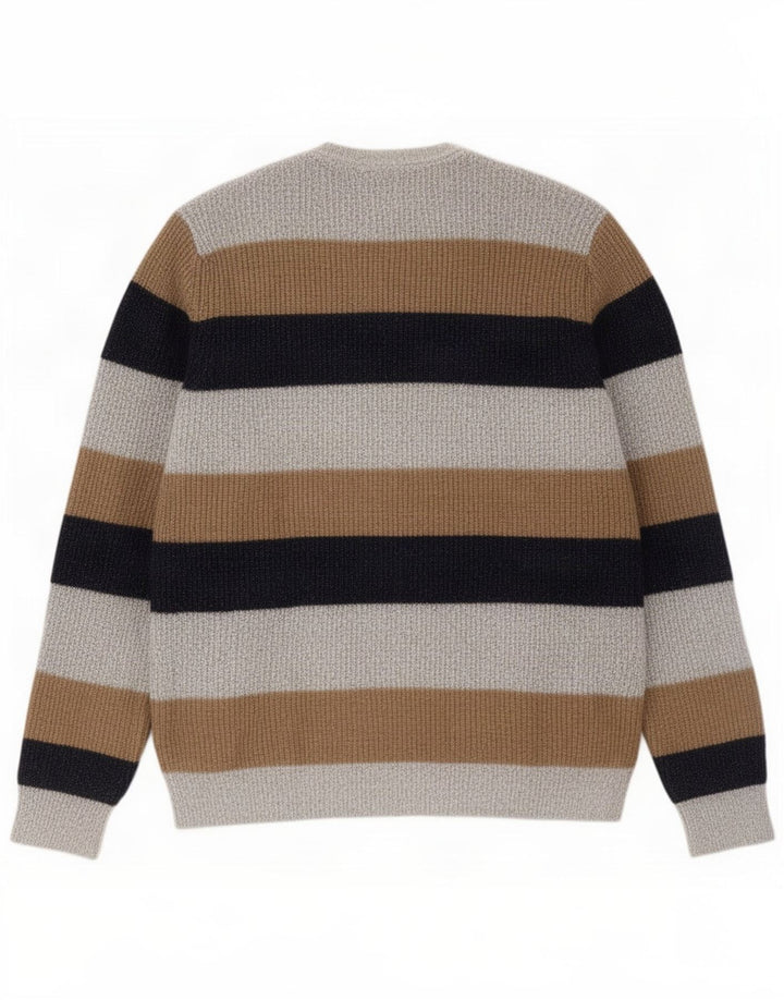 Marks & Spencer Mens Crew Neck Jumper Sweater Large Grey Colourblock