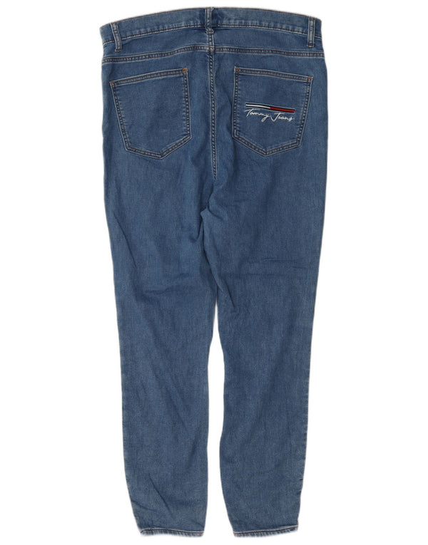Tommy Hilfiger Womens High Waist Graphic Skinny Jeans US 14 XL W34 L27 Blue