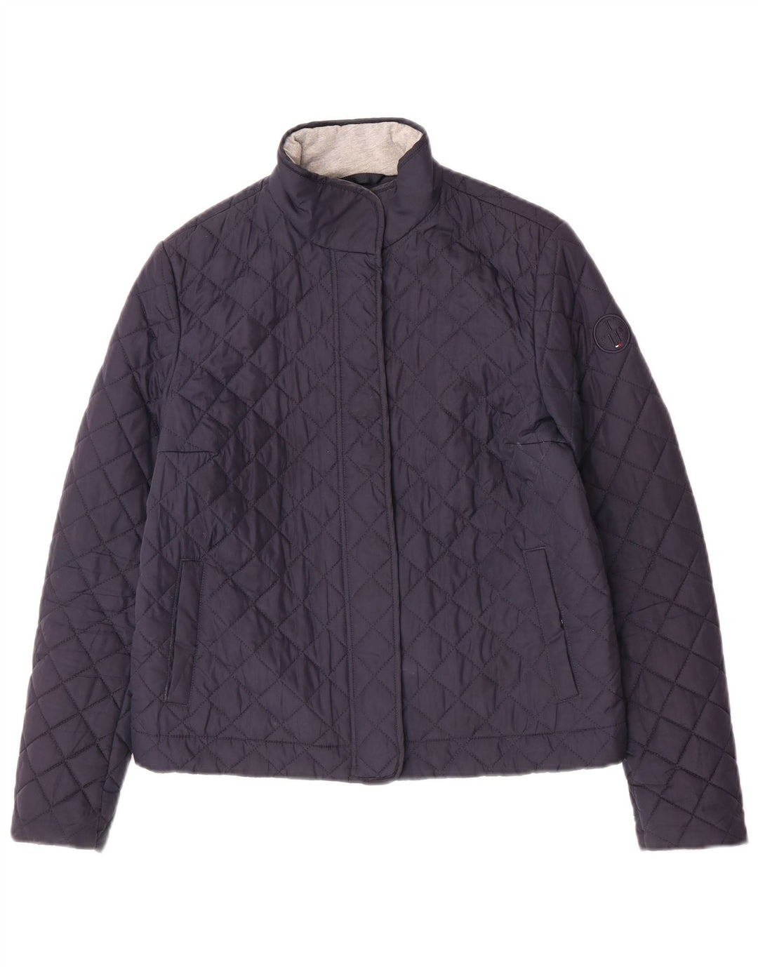 Tommy Hilfiger Womens Quilted Jacket UK 10 Small Navy Blue Polyester