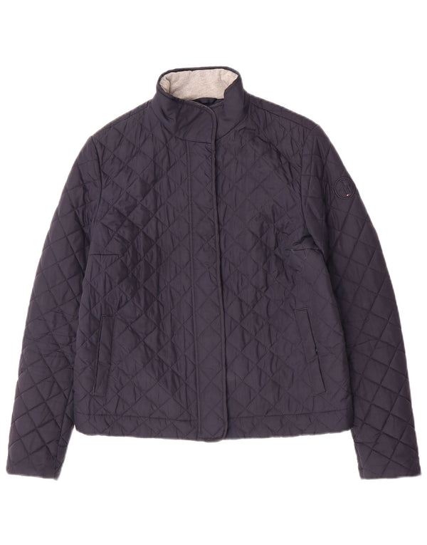 Tommy Hilfiger Womens Quilted Jacket UK 10 Small Navy Blue Polyester